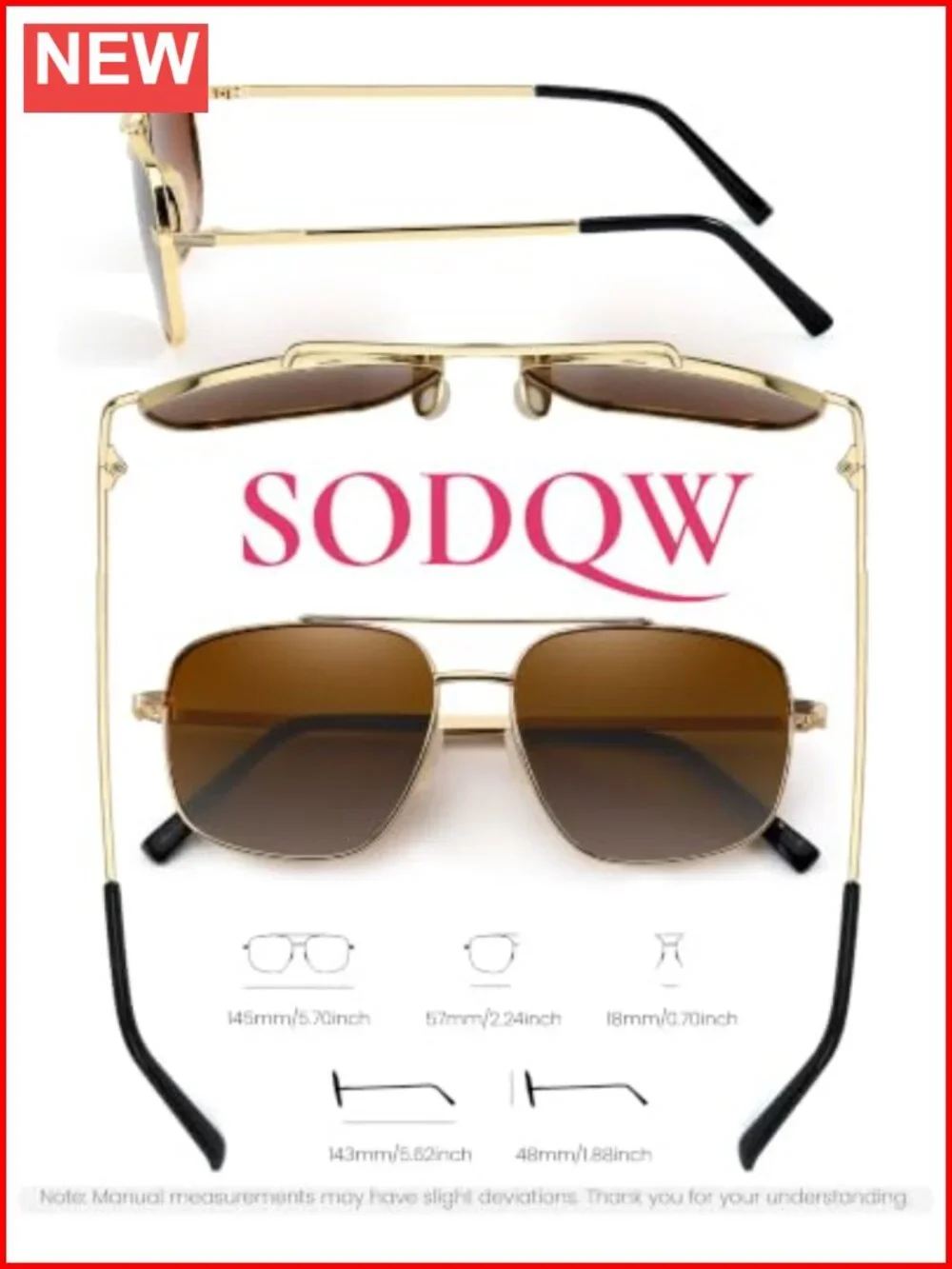Polarized Aviator Sunglasses Women Men Tangle Free UV400 Gold Frame